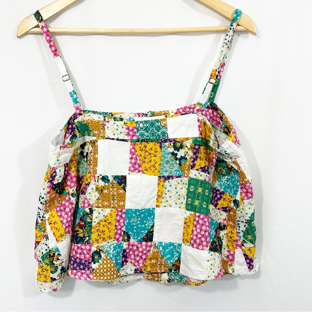 NWT Anthropologie Patchwork Button Boho Western Down Cami Tank Top - Picture 6 of 11